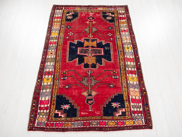 7' 3" x 4' 7" Excellent Hand-Knotted Antique Tribal Rug