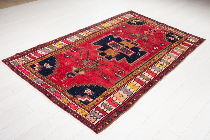 7' 3" x 4' 7" Excellent Hand-Knotted Antique Tribal Rug