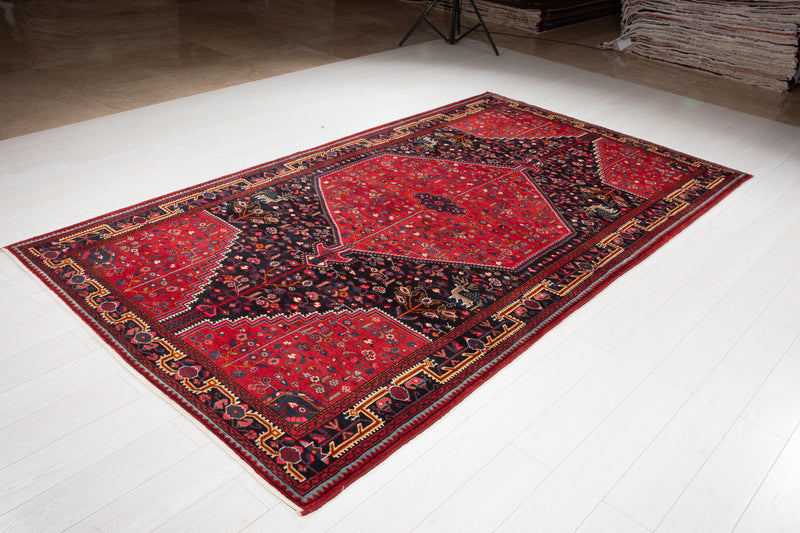 10' 4" x 5' 9" Excellent Hand-Knotted Vintage Collectible Tribal Rug