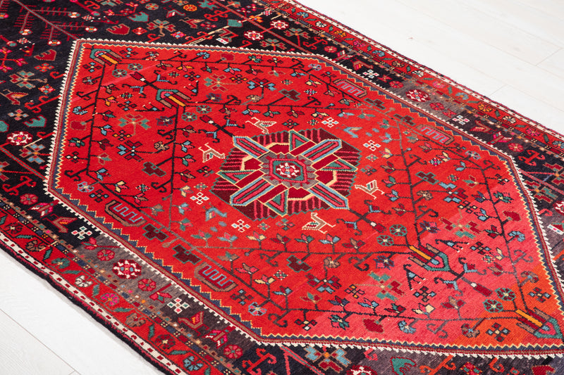 11' 5" x 4' 3" Excellent Hand-Knotted Vintage Tribal Rug