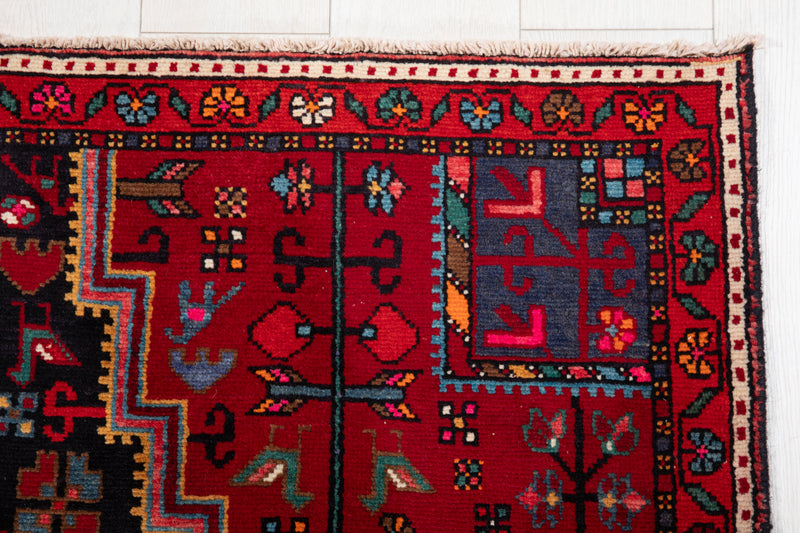 11' 5" x 4' 3" Excellent Hand-Knotted Vintage Tribal Rug