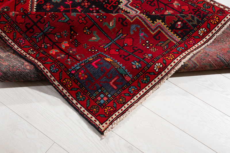 11' 5" x 4' 3" Excellent Hand-Knotted Vintage Tribal Rug