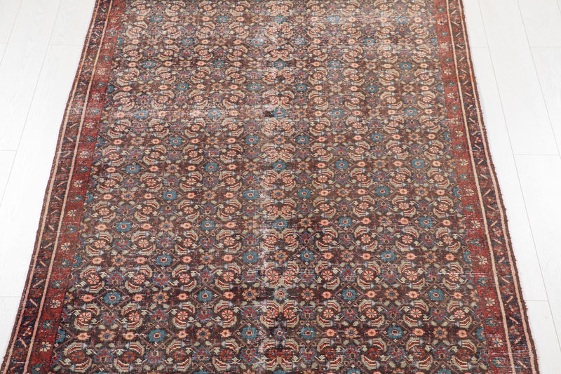 13' 10" x 4' 7" Excellent Hand-Knotted Antique Wide Runner Rug