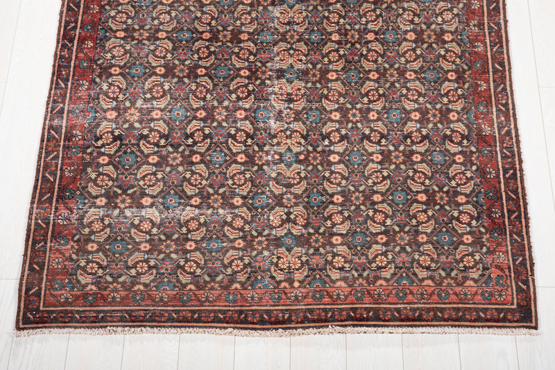 13' 10" x 4' 7" Excellent Hand-Knotted Antique Wide Runner Rug