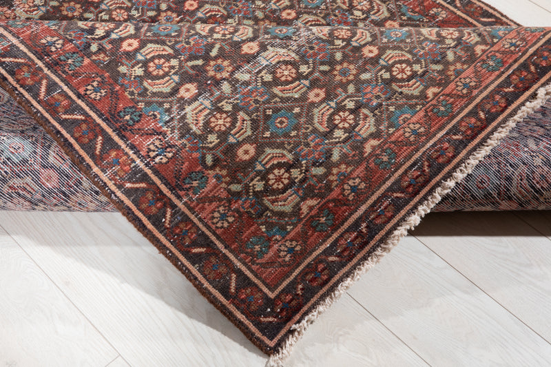 13' 10" x 4' 7" Excellent Hand-Knotted Antique Wide Runner Rug