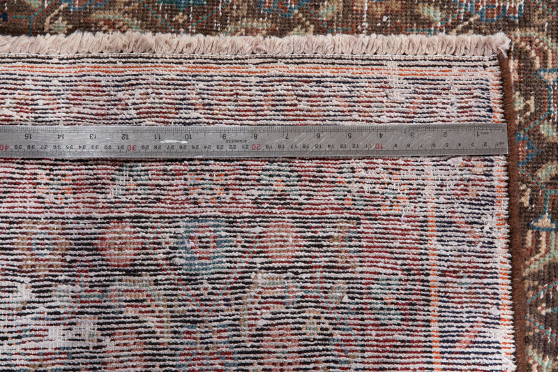 13' 10" x 4' 7" Excellent Hand-Knotted Antique Wide Runner Rug