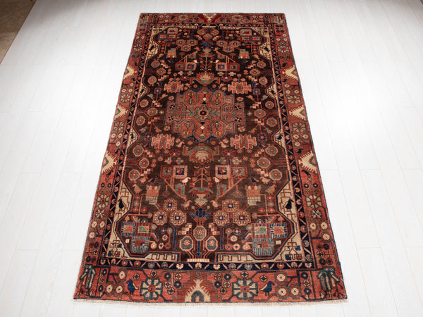 9' 7" x 4' 10" Excellent Hand-Knotted Vintage Tribal Rug