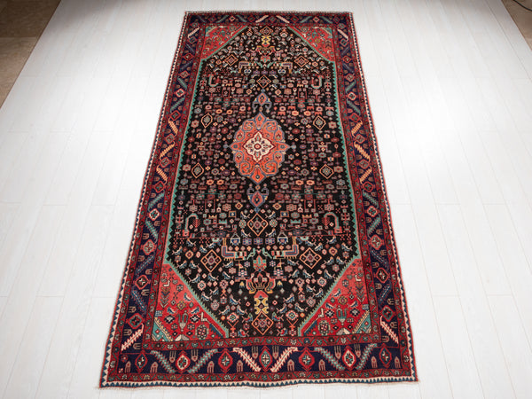 10' 4" x 4' 10" Excellent Hand-Knotted Vintage Tribal Rug