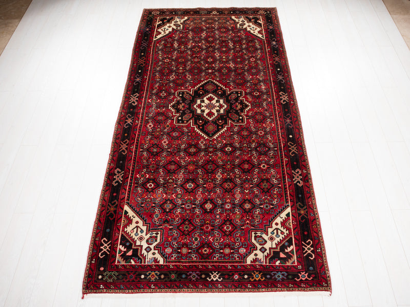 9' 11" x 4' 11" Excellent Hand-Knotted Vintage Tribal Rug - Yasi & Fara 