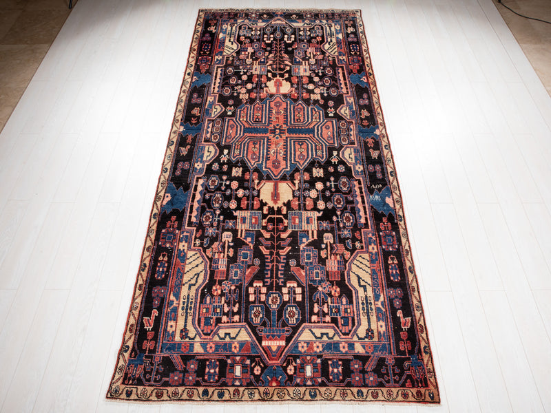11' 4" x 5' Excellent Hand-Knotted Vintage Tribal Rug - Yasi & Fara 