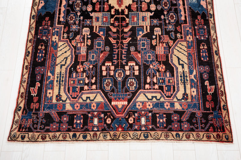 11' 4" x 5' Excellent Hand-Knotted Vintage Tribal Rug - Yasi & Fara 
