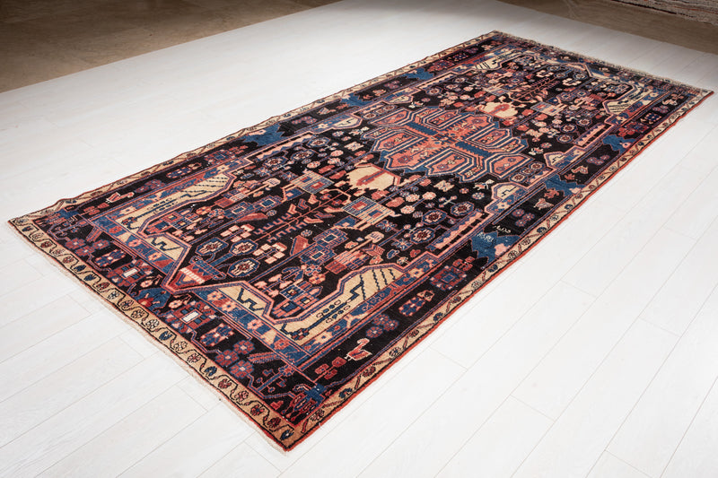 11' 4" x 5' Excellent Hand-Knotted Vintage Tribal Rug - Yasi & Fara 