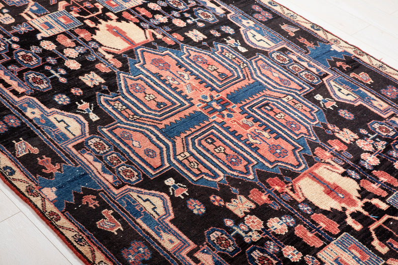11' 4" x 5' Excellent Hand-Knotted Vintage Tribal Rug - Yasi & Fara 