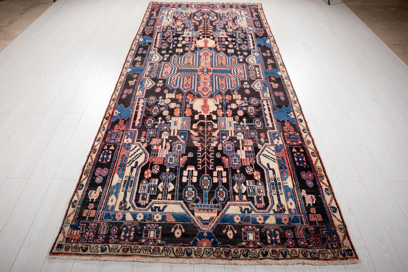 11' 4" x 5' Excellent Hand-Knotted Vintage Tribal Rug - Yasi & Fara 