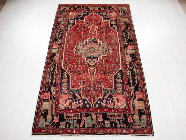 9' 5" x 5' 2" Excellent Hand-Knotted Vintage Collectible Tribal Rug - Yasi & Fara 