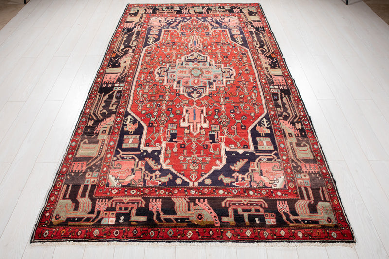 9' 5" x 5' 2" Excellent Hand-Knotted Vintage Collectible Tribal Rug - Yasi & Fara 