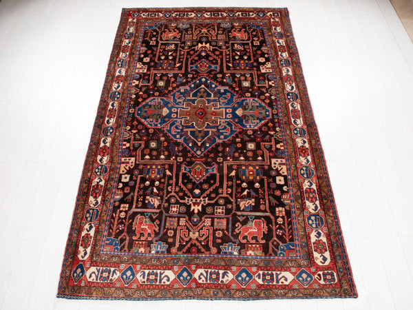 9' 6" x 5' 6" Excellent Hand-Knotted Vintage Tribal Rug - Yasi & Fara 