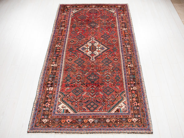 9' 3" x 5' 2" Excellent Hand-Knotted Vintage Red Tribal Rug - Yasi & Fara 