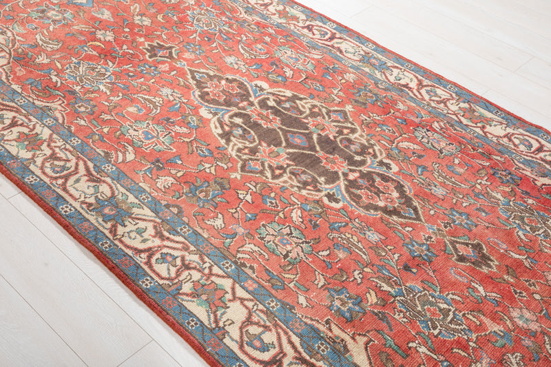 10' x 4' 5" Excellent Hand-Knotted Vintage Tribal Runner Rug - Yasi & Fara 