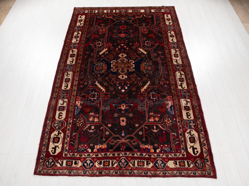 10' 2" x 6' Excellent Hand-Knotted Vintage Tribal Rug - Yasi & Fara 