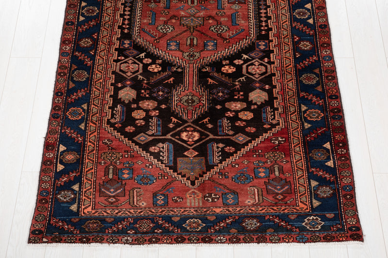 9' 1" x 4' 2" Excellent Hand-Knotted Vintage Tribal Rug - Yasi & Fara 