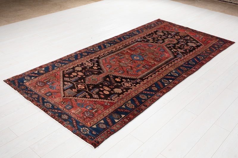 9' 1" x 4' 2" Excellent Hand-Knotted Vintage Tribal Rug - Yasi & Fara 