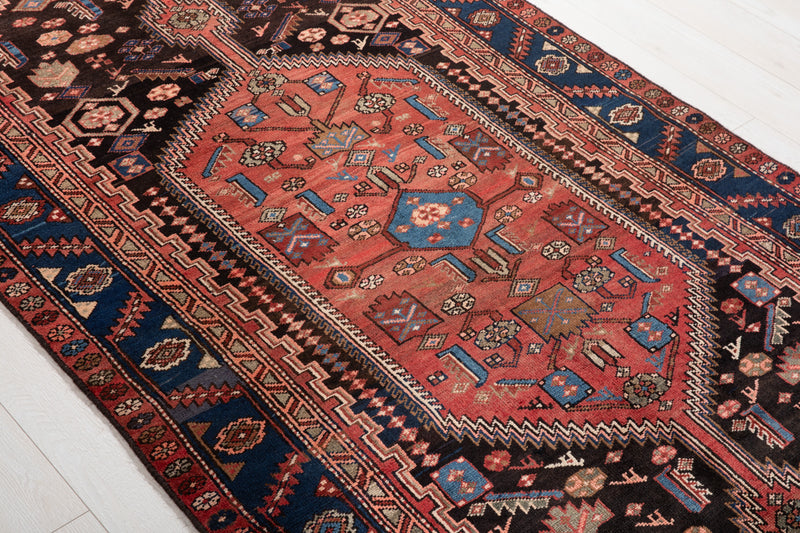 9' 1" x 4' 2" Excellent Hand-Knotted Vintage Tribal Rug - Yasi & Fara 