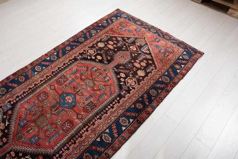9' 1" x 4' 2" Excellent Hand-Knotted Vintage Tribal Rug - Yasi & Fara 