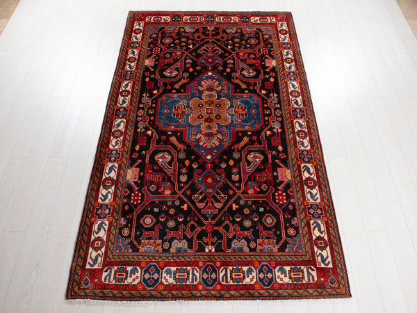 9' 5" x 5' 6" Excellent Hand-Knotted Vintage Tribal Rug - Yasi & Fara 