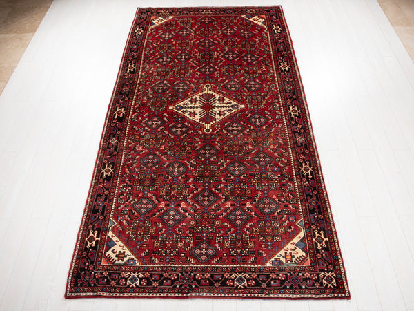 11' x 5' 10" Excellent Hand-Knotted Vintage Tribal Rug - Yasi & Fara 