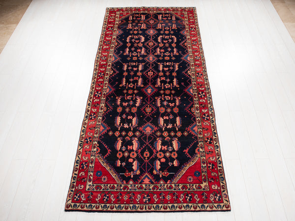10' 9" x 4' 8" Excellent Hand-Knotted Antique Tribal Runner Rug