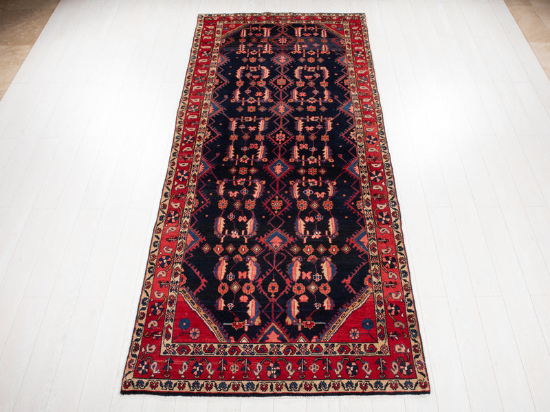 10' 9" x 4' 8" Excellent Hand-Knotted Antique Tribal Runner Rug