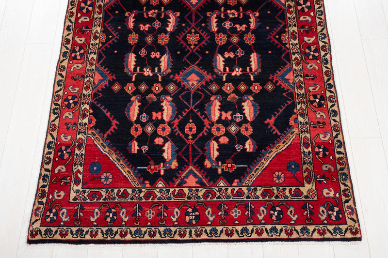 10' 9" x 4' 8" Excellent Hand-Knotted Antique Tribal Runner Rug
