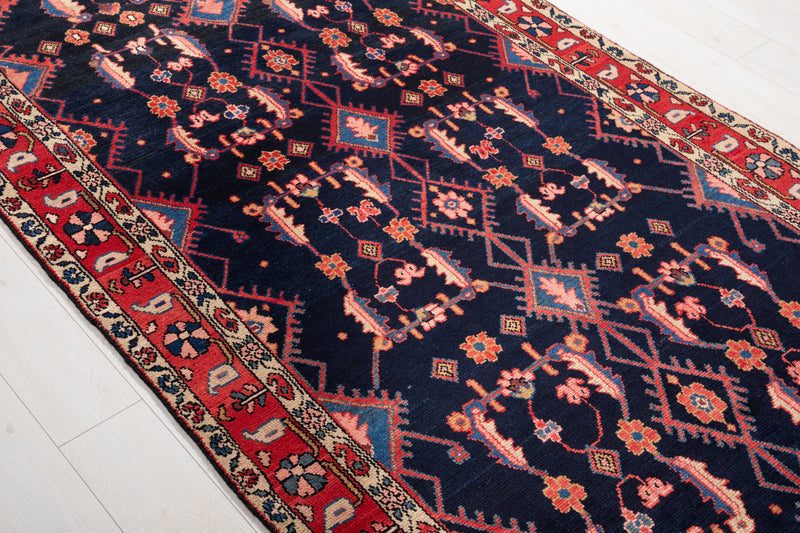 10' 9" x 4' 8" Excellent Hand-Knotted Antique Tribal Runner Rug