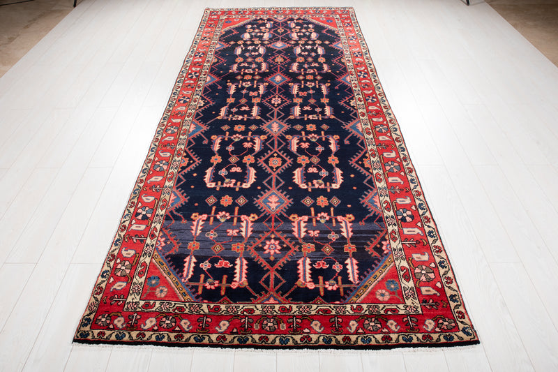 10' 9" x 4' 8" Excellent Hand-Knotted Antique Tribal Runner Rug