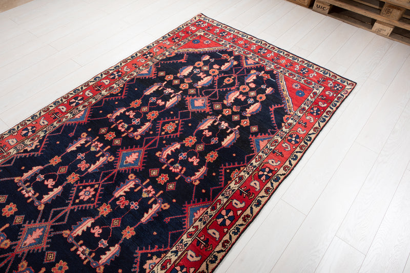 10' 9" x 4' 8" Excellent Hand-Knotted Antique Tribal Runner Rug