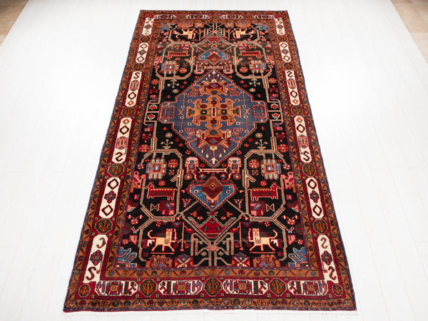 10' 4" x 5' 3" Excellent Hand-Knotted Vintage Tribal Rug - Yasi & Fara 