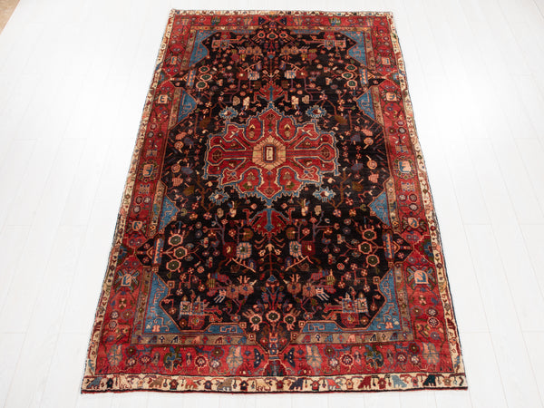 9' 2" x 5' 4" Excellent Hand-Knotted Vintage Tribal Rug - Yasi & Fara 