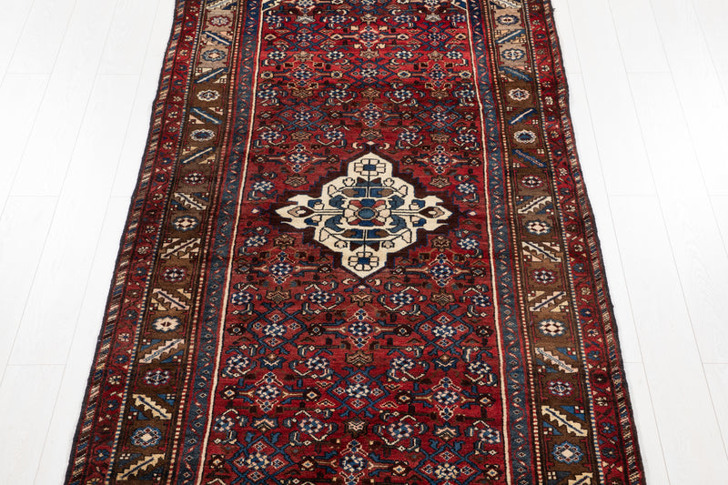 10' 6" x 4' 4" Excellent Hand-Knotted Vintage Tribal Runner Rug - Yasi & Fara 