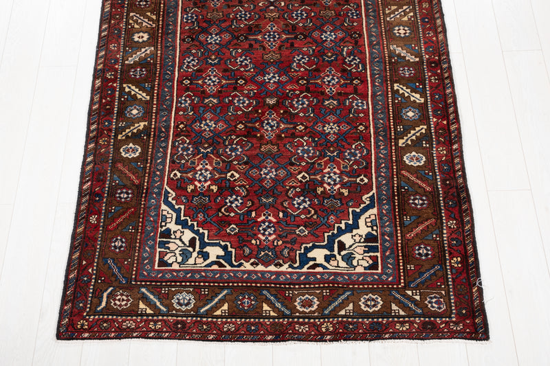 10' 6" x 4' 4" Excellent Hand-Knotted Vintage Tribal Runner Rug - Yasi & Fara 