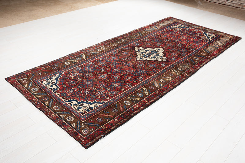 10' 6" x 4' 4" Excellent Hand-Knotted Vintage Tribal Runner Rug - Yasi & Fara 