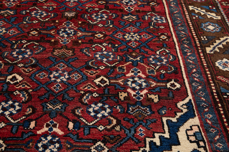 10' 6" x 4' 4" Excellent Hand-Knotted Vintage Tribal Runner Rug - Yasi & Fara 