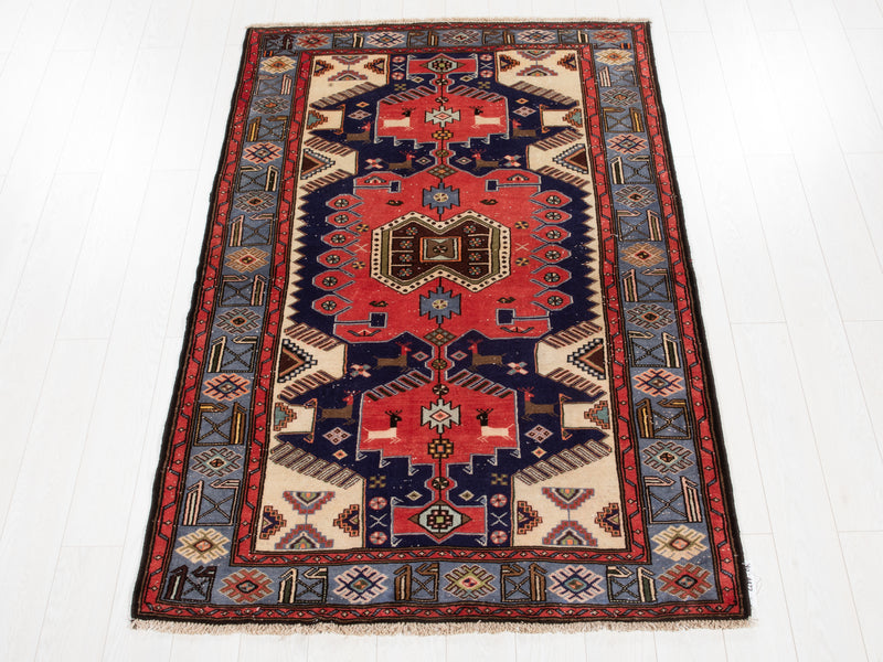 6' 9" x 4' 4" Excellent Hand-Knotted Vintage Tribal Rug - Yasi & Fara 