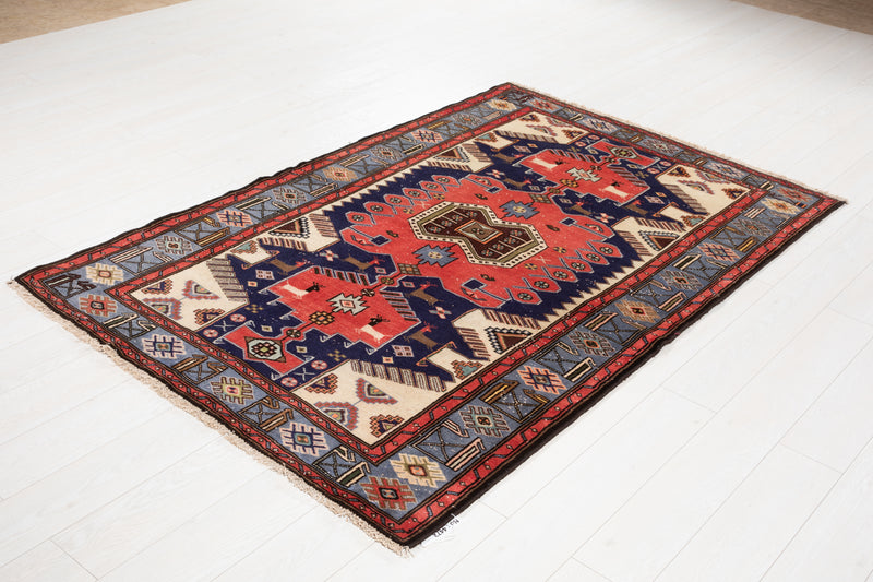 6' 9" x 4' 4" Excellent Hand-Knotted Vintage Tribal Rug - Yasi & Fara 