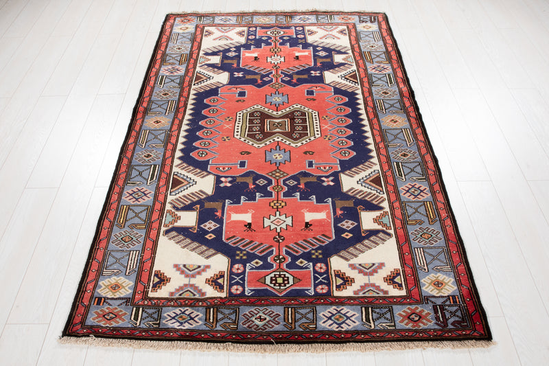 6' 9" x 4' 4" Excellent Hand-Knotted Vintage Tribal Rug - Yasi & Fara 