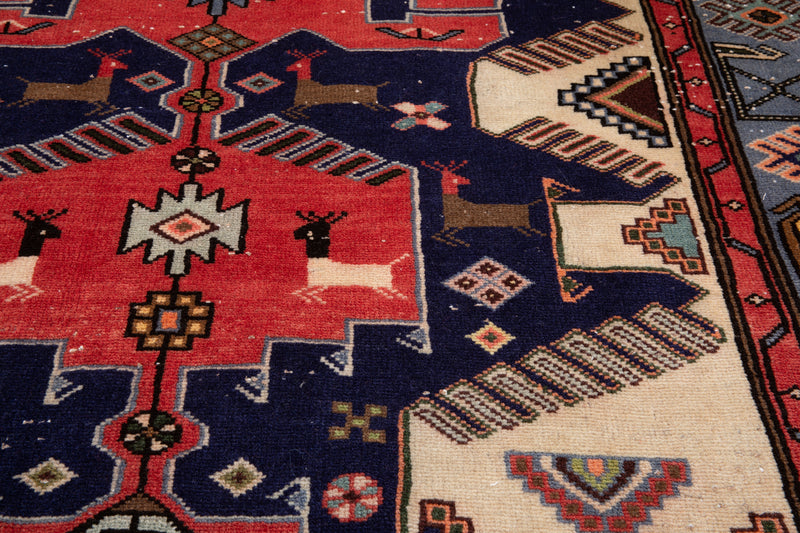 6' 9" x 4' 4" Excellent Hand-Knotted Vintage Tribal Rug - Yasi & Fara 