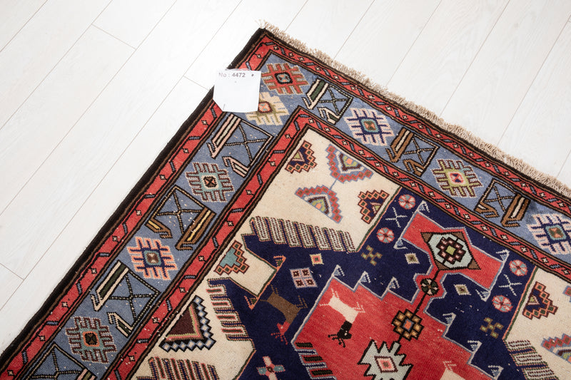 6' 9" x 4' 4" Excellent Hand-Knotted Vintage Tribal Rug - Yasi & Fara 