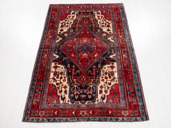 8' 6" x 5' 4" Excellent Hand-Knotted Vintage Tribal Rug - Yasi & Fara 