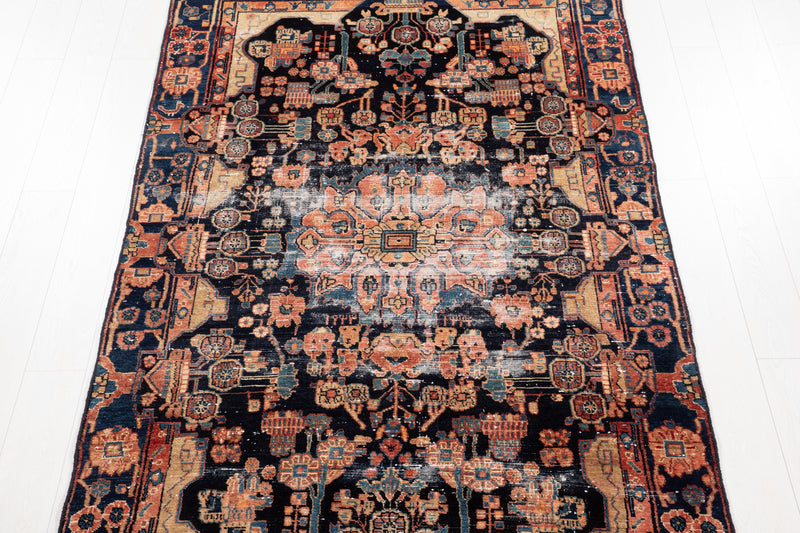 8' 3" x 4' 9" Excellent Hand-Knotted Antique Distressed Tribal Rug