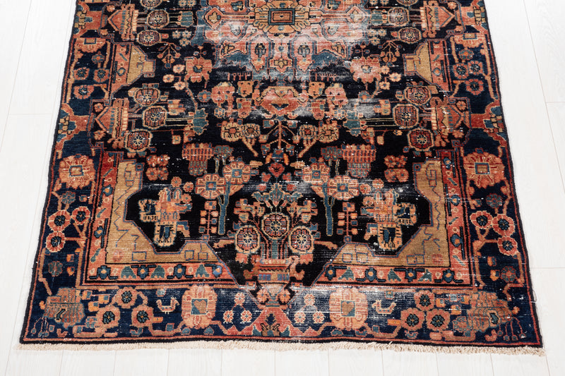 8' 3" x 4' 9" Excellent Hand-Knotted Antique Distressed Tribal Rug